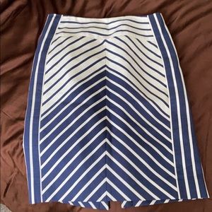 J.Crew Navy and White Pencil Skirt